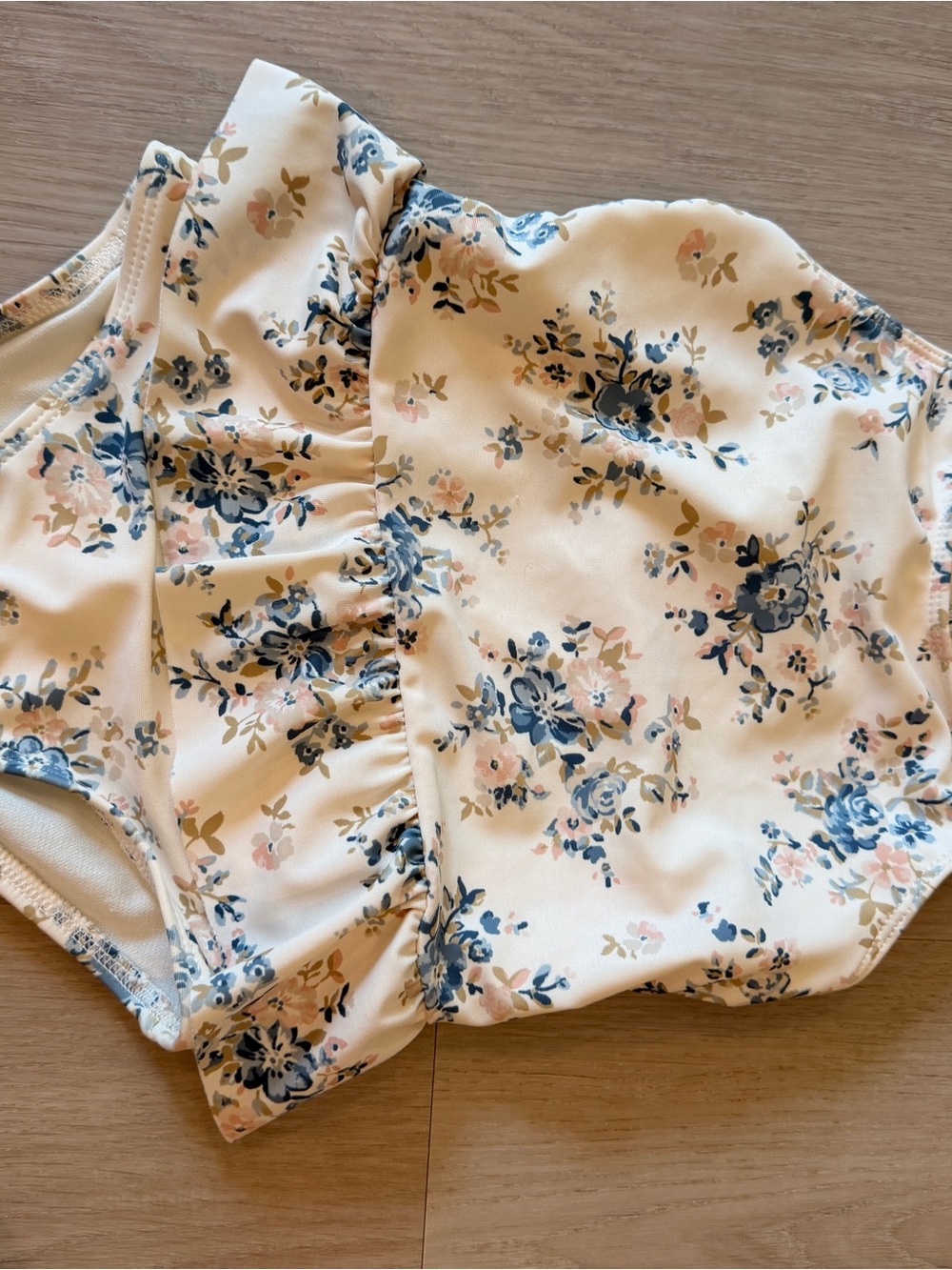 Carter's Cream One-Piece Swimsuit with Blue and Pink Floral Print